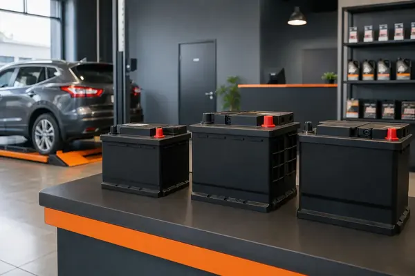 Batteries de démarrage de différentes capacités au comptoir Nabaya